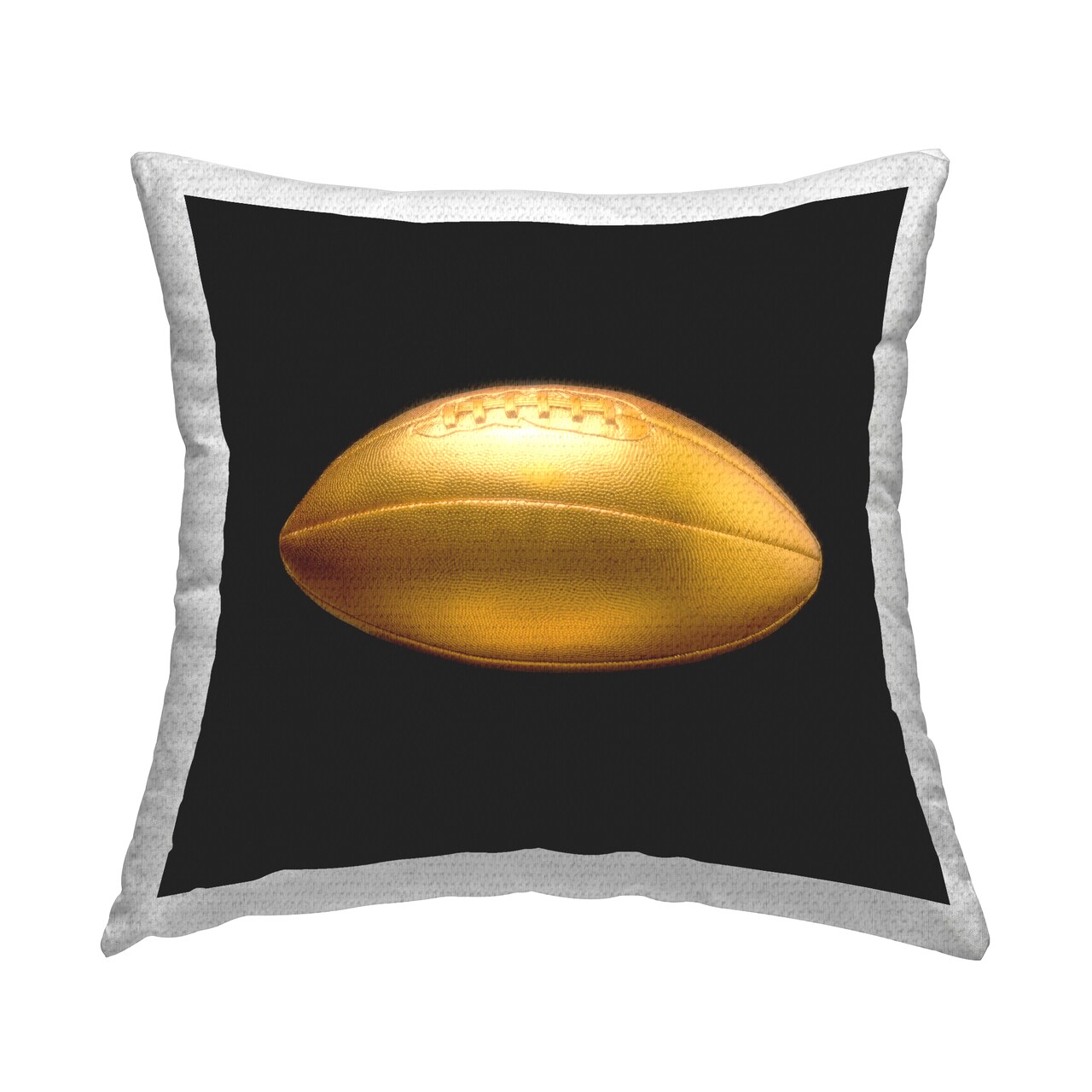 Gold Designer Football Outdoor Printed Pillow Design by Graffitee Studios, 18 x 7 x 18